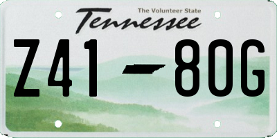 TN license plate Z4180G