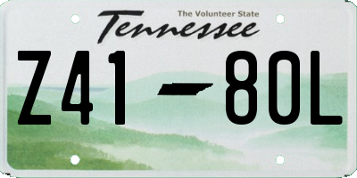 TN license plate Z4180L