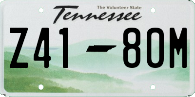 TN license plate Z4180M