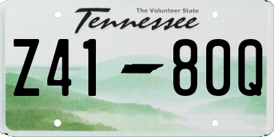 TN license plate Z4180Q