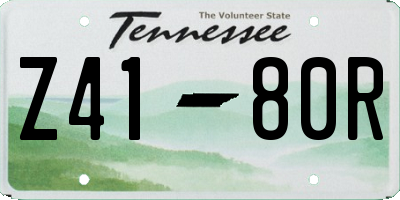 TN license plate Z4180R