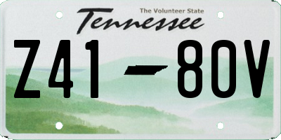 TN license plate Z4180V