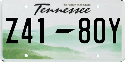 TN license plate Z4180Y