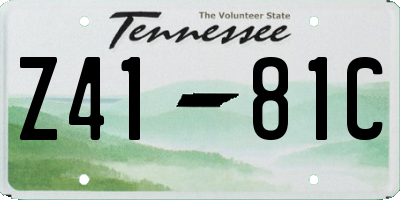 TN license plate Z4181C