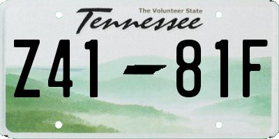 TN license plate Z4181F