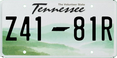 TN license plate Z4181R