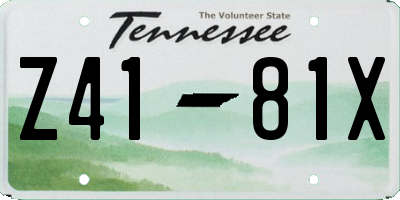 TN license plate Z4181X