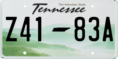 TN license plate Z4183A