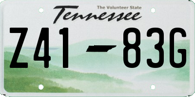 TN license plate Z4183G