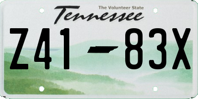 TN license plate Z4183X