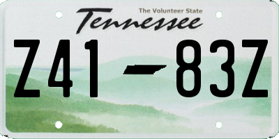 TN license plate Z4183Z