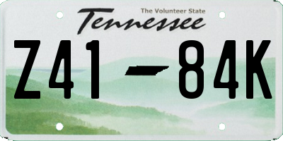 TN license plate Z4184K
