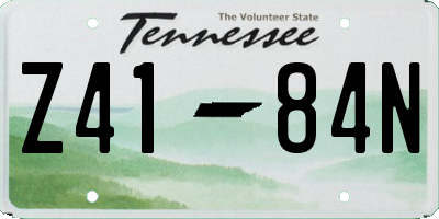 TN license plate Z4184N