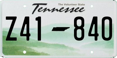 TN license plate Z4184O