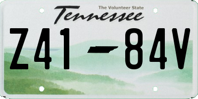 TN license plate Z4184V