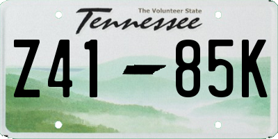TN license plate Z4185K