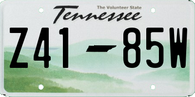 TN license plate Z4185W