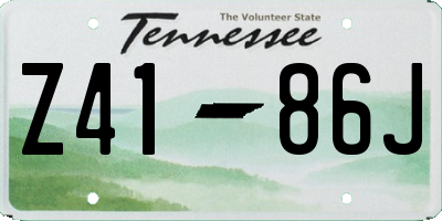 TN license plate Z4186J