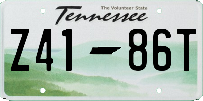 TN license plate Z4186T
