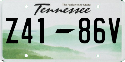 TN license plate Z4186V