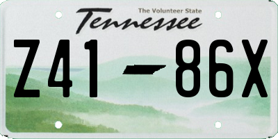 TN license plate Z4186X