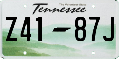 TN license plate Z4187J