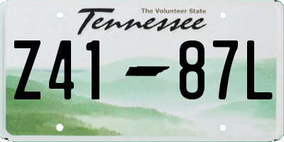 TN license plate Z4187L