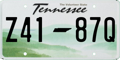 TN license plate Z4187Q