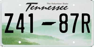 TN license plate Z4187R