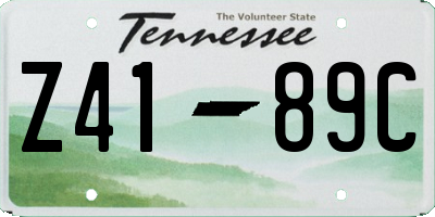 TN license plate Z4189C