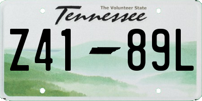 TN license plate Z4189L