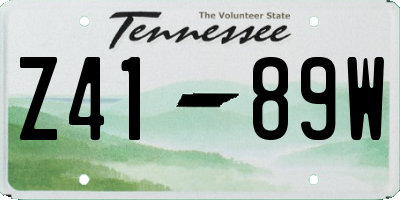 TN license plate Z4189W