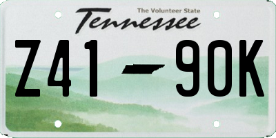 TN license plate Z4190K