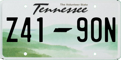 TN license plate Z4190N