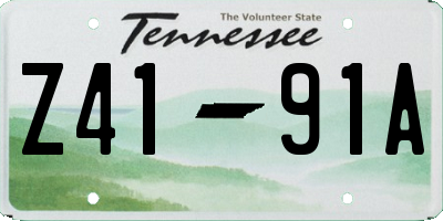 TN license plate Z4191A