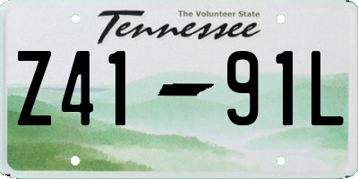 TN license plate Z4191L