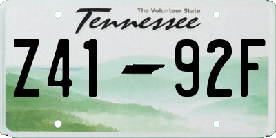 TN license plate Z4192F