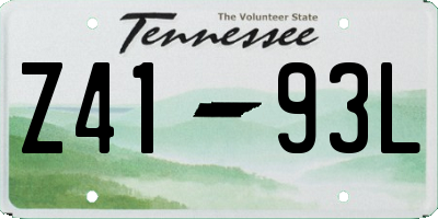 TN license plate Z4193L