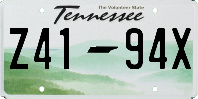 TN license plate Z4194X