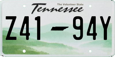 TN license plate Z4194Y