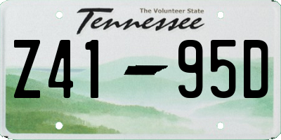 TN license plate Z4195D
