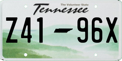 TN license plate Z4196X