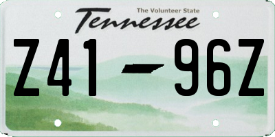 TN license plate Z4196Z