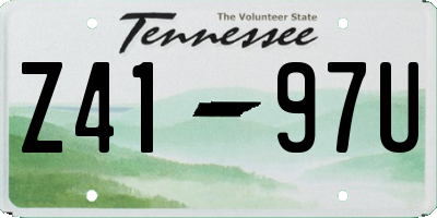 TN license plate Z4197U