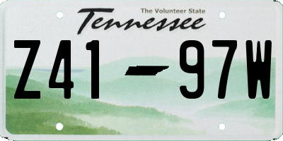 TN license plate Z4197W