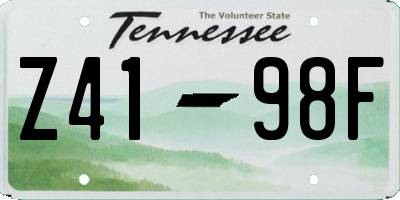 TN license plate Z4198F