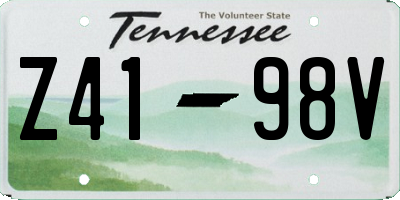 TN license plate Z4198V