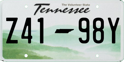 TN license plate Z4198Y