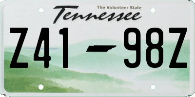 TN license plate Z4198Z