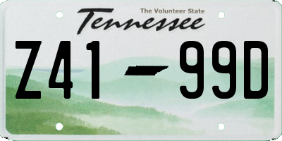 TN license plate Z4199D